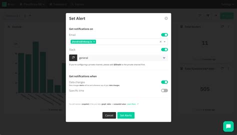 Build Dashboards and setup alerts for your Database .